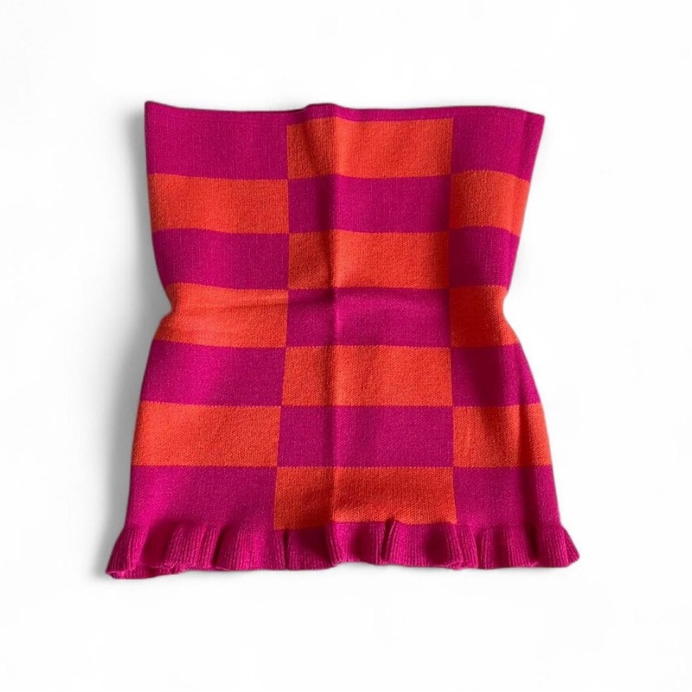 Pink and Orange Checkered Tube Top